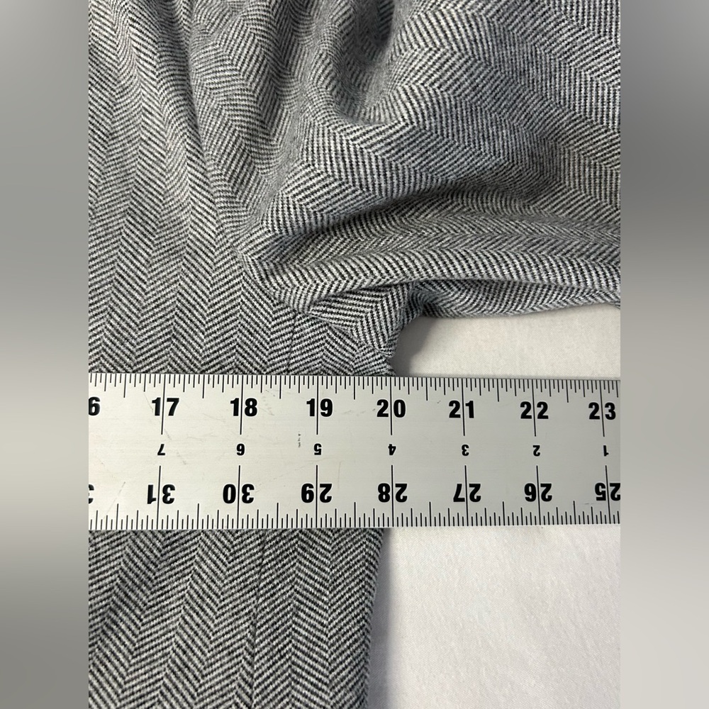 LOFT Blazer Womens 10 Gray Equestrian Herringbone Elbow Patch Crest Buttons Work - Picture 11 of 16